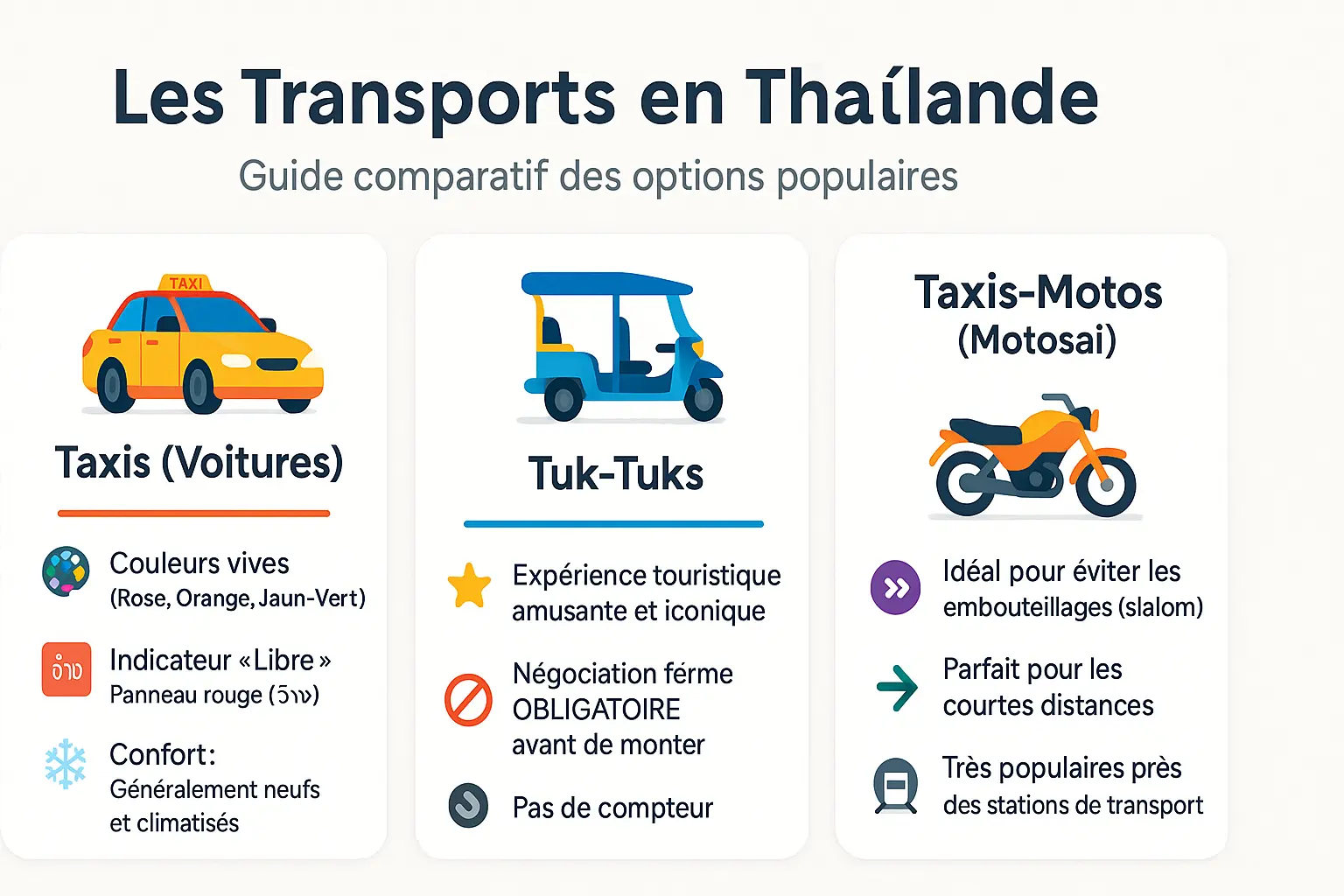 Taxis colorés de Bangkok