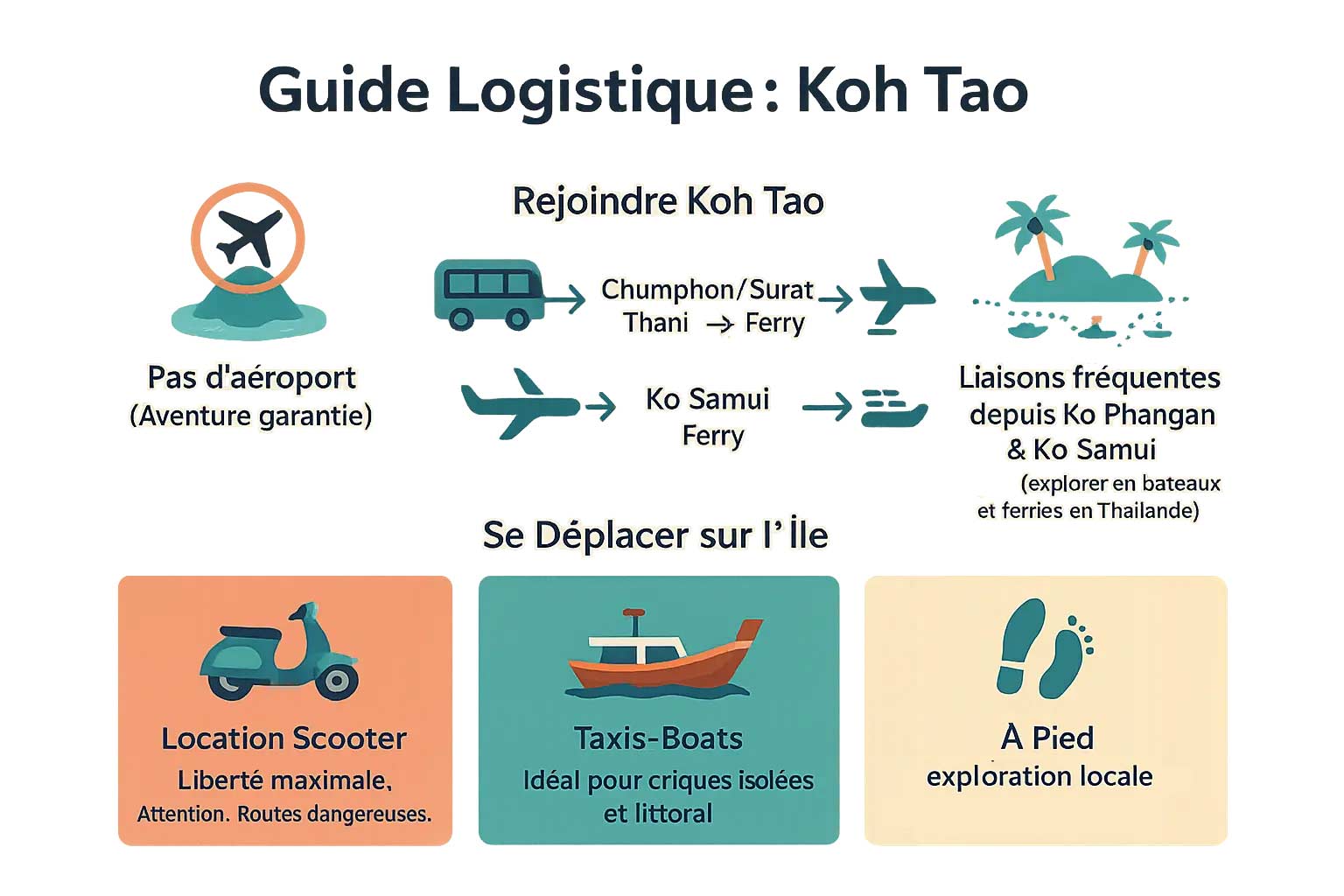 Guide des transports pour se rendre à Koh Tao Thaïlande