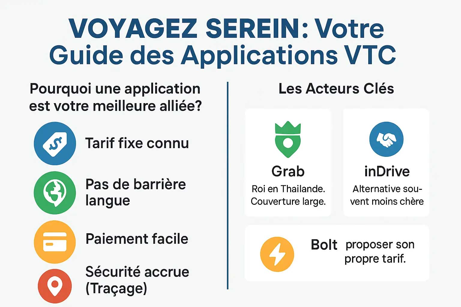 Illustration des applications VTC en Thaïlande