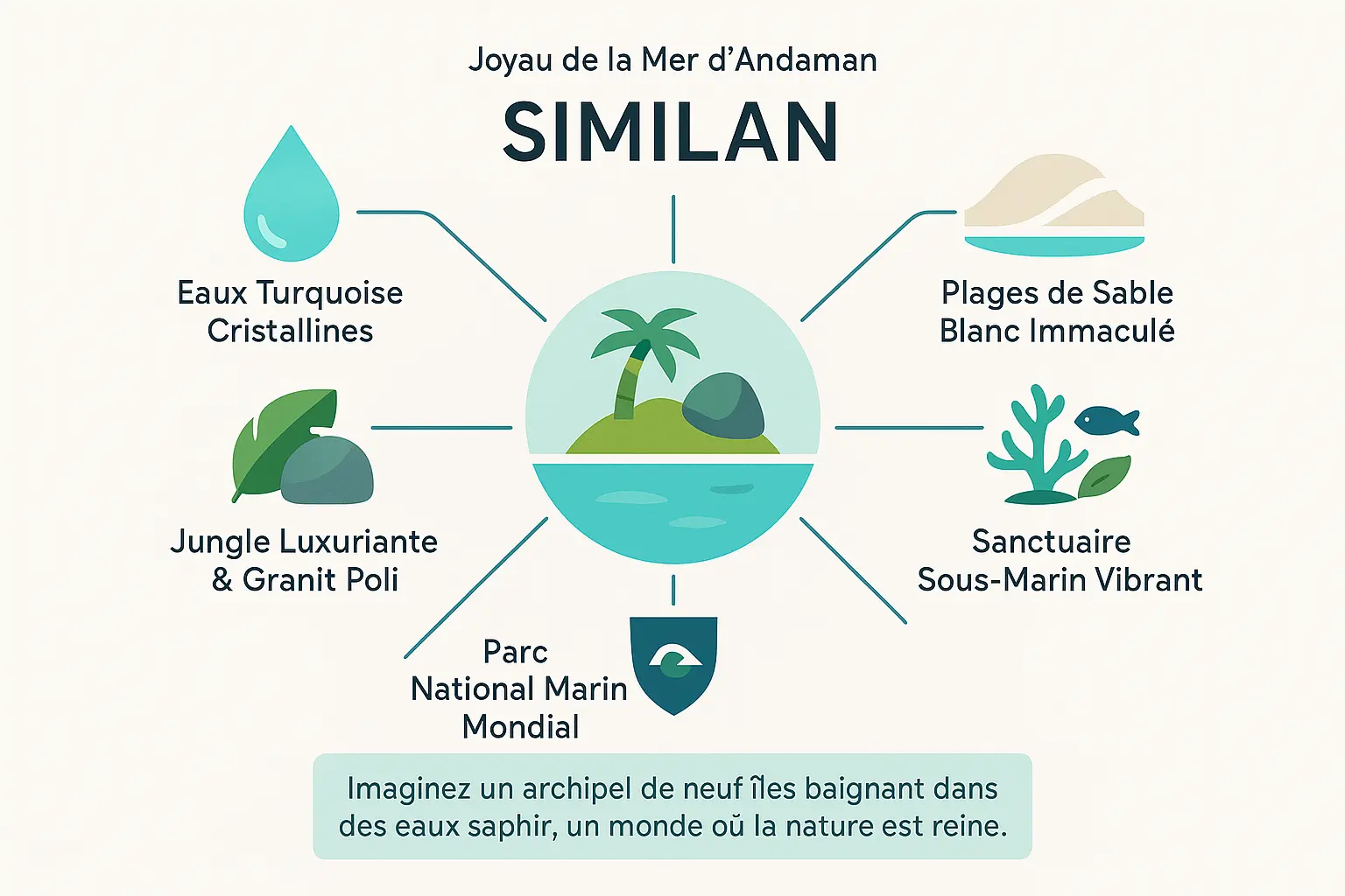 Infographie des îles Similan - Paradis tropical