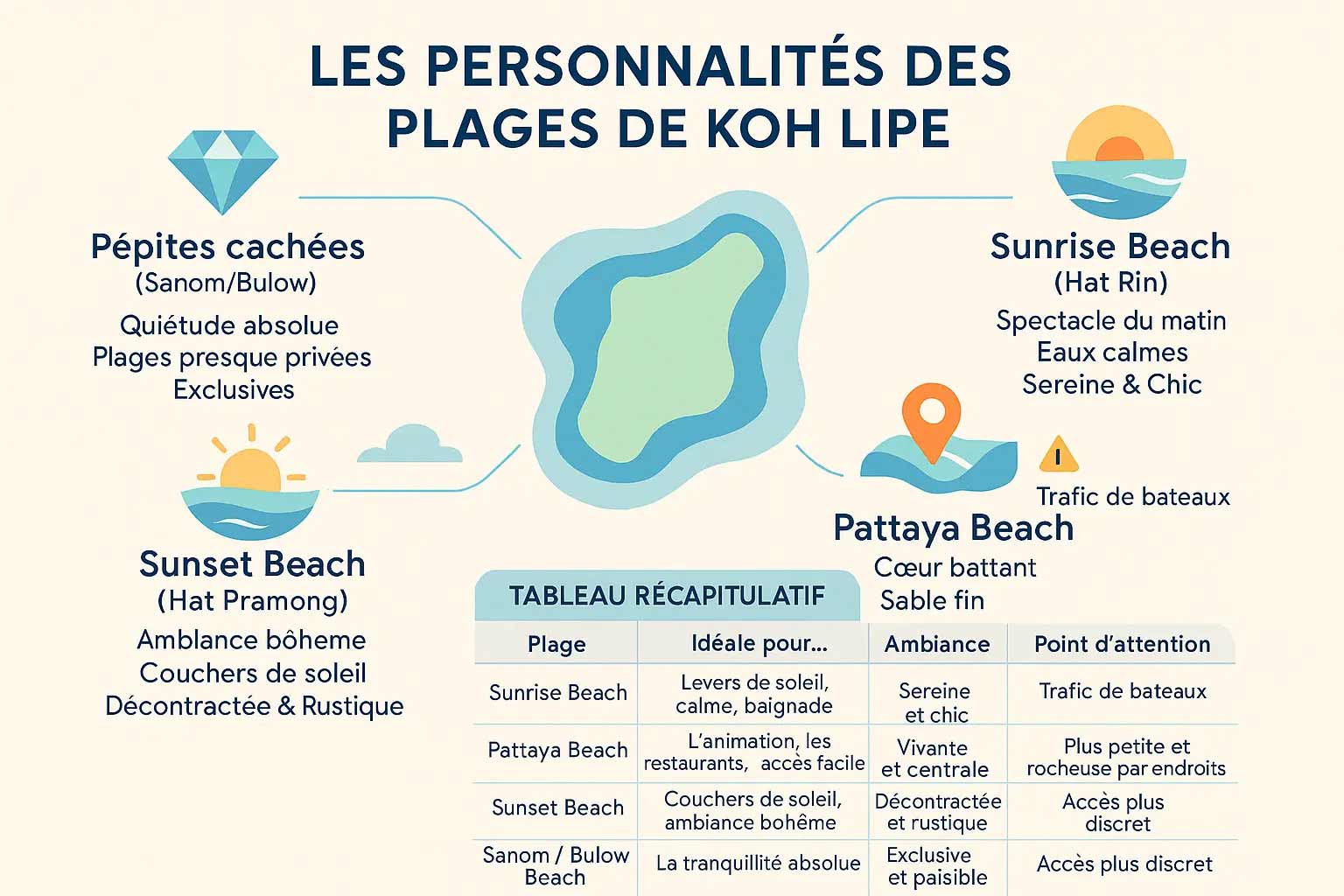 les différentes plage de Koh Lipe Thaïlande