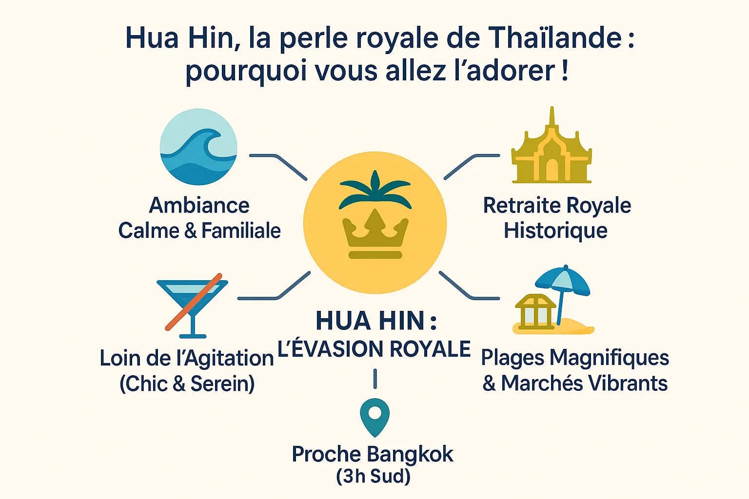 <strong>Vue sur la plage de Hua Hin</strong>