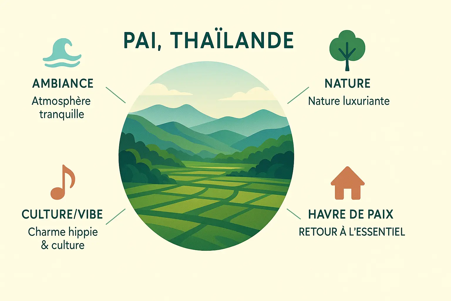 <strong>Vue panoramique sur Paï, Thaïlande</strong>