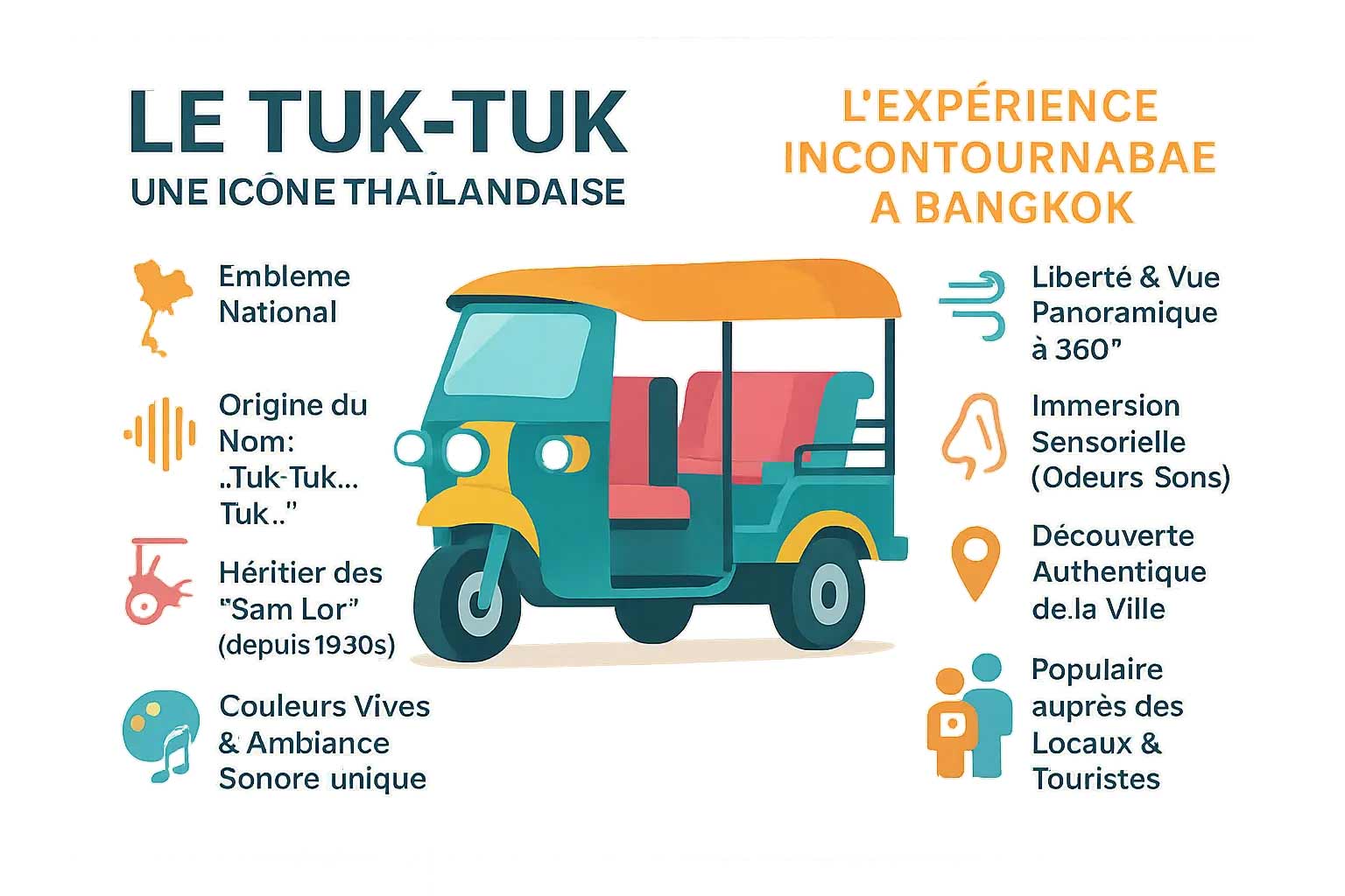 Tuk-tuk coloré à Bangkok