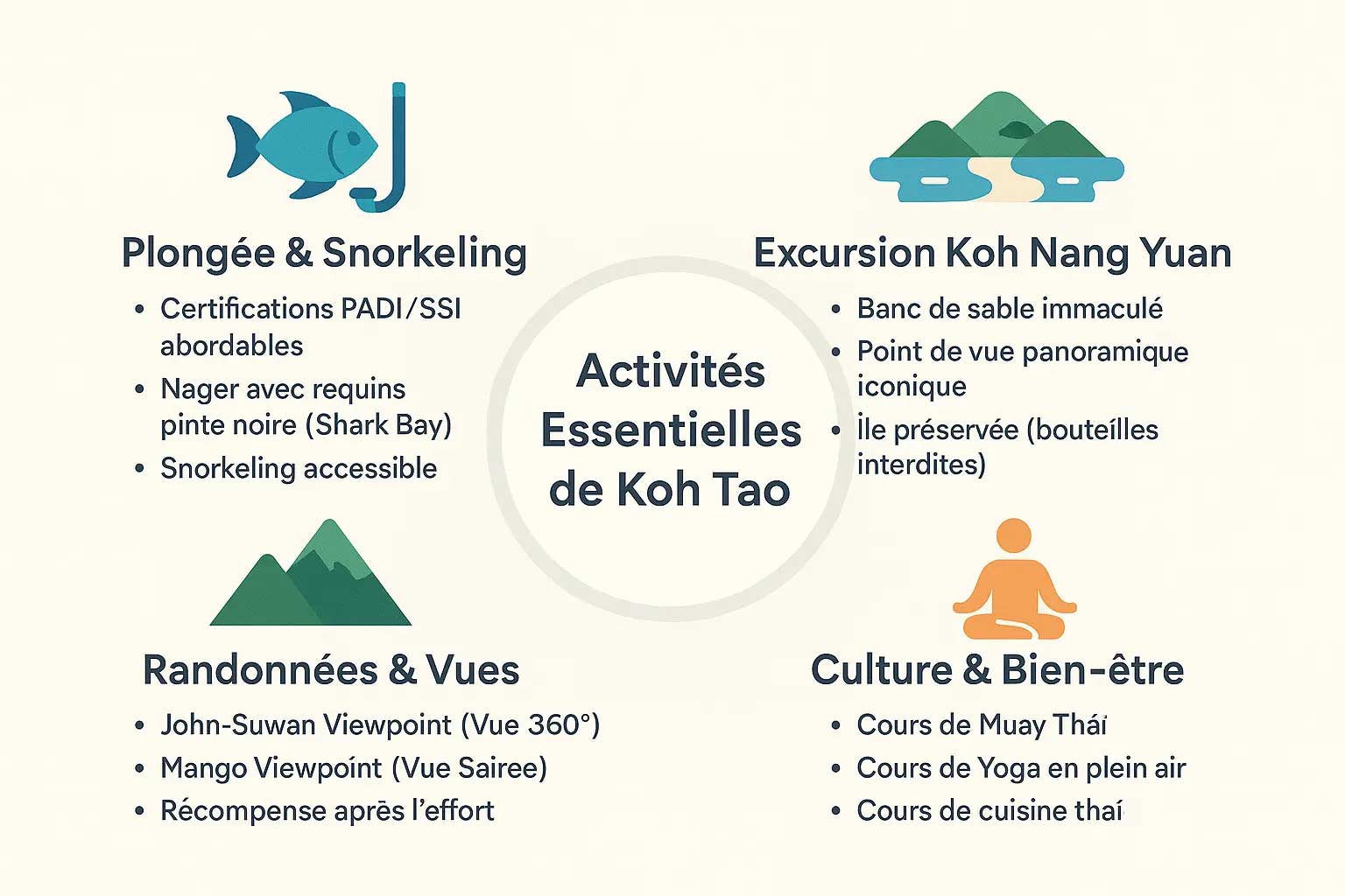 Koh Tao Thaïlande les activités essentielles