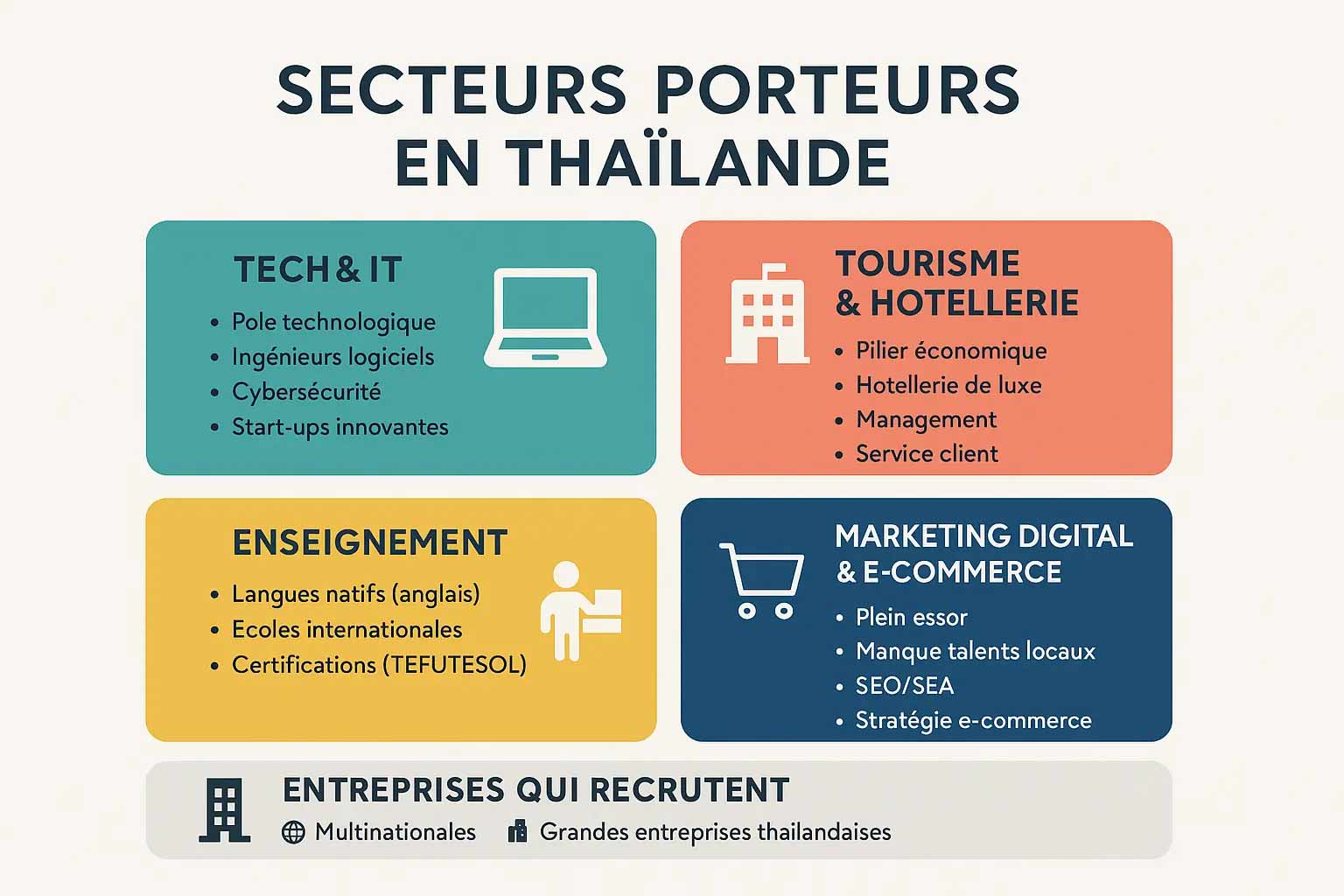 secteurs qui recrutent en Thaïlande