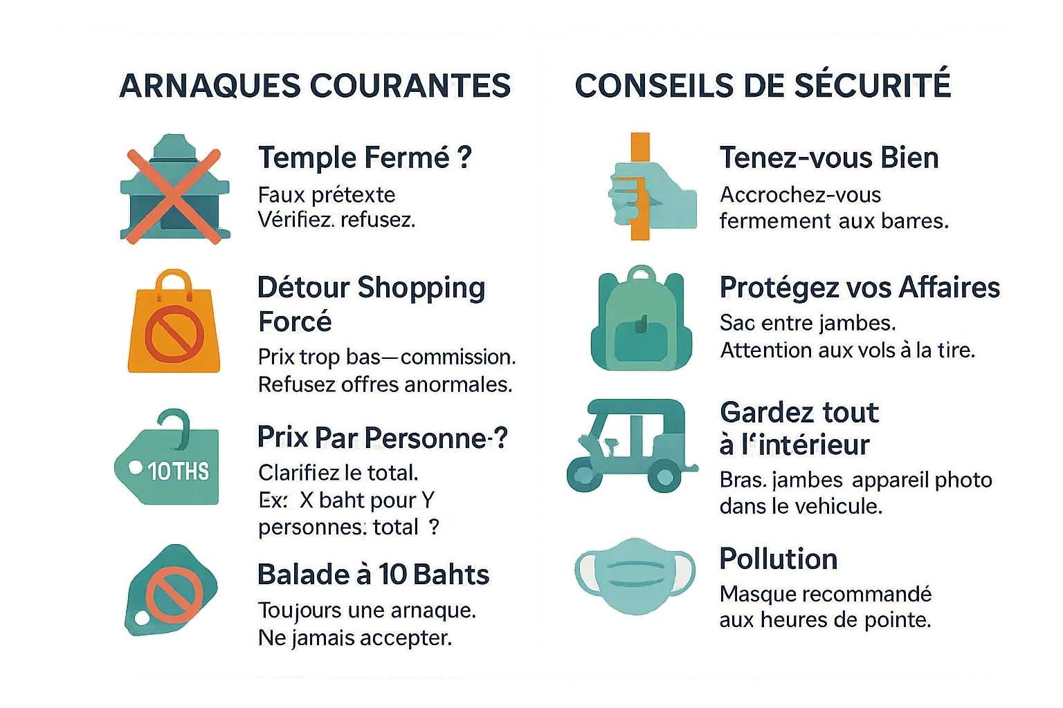 Sécurité et arnaques en tuk-tuk à Bangkok : conseils pratiques