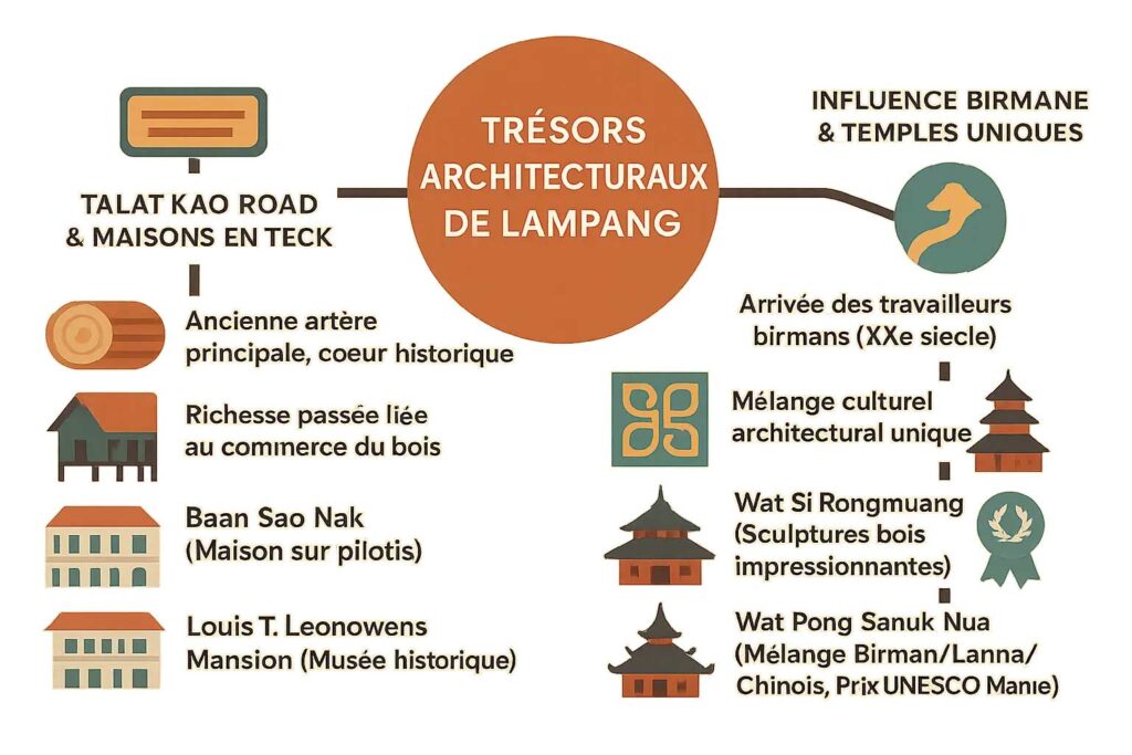 Maisons en teck et temples de Lampang