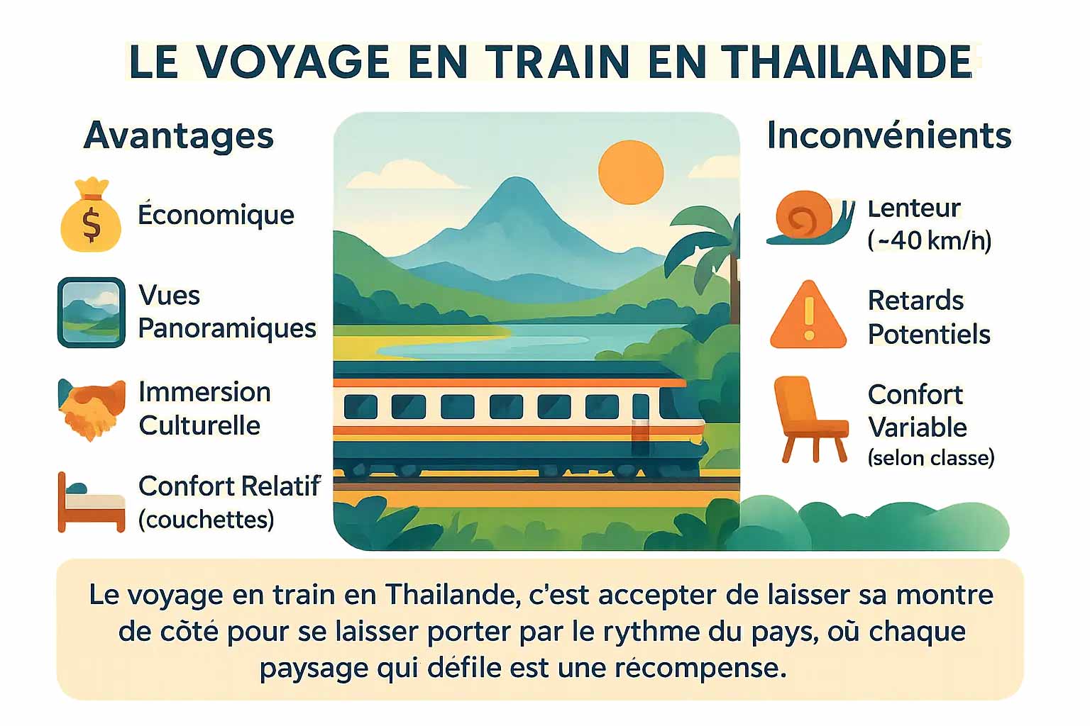 voyage train thaïlande avantages inconvénients