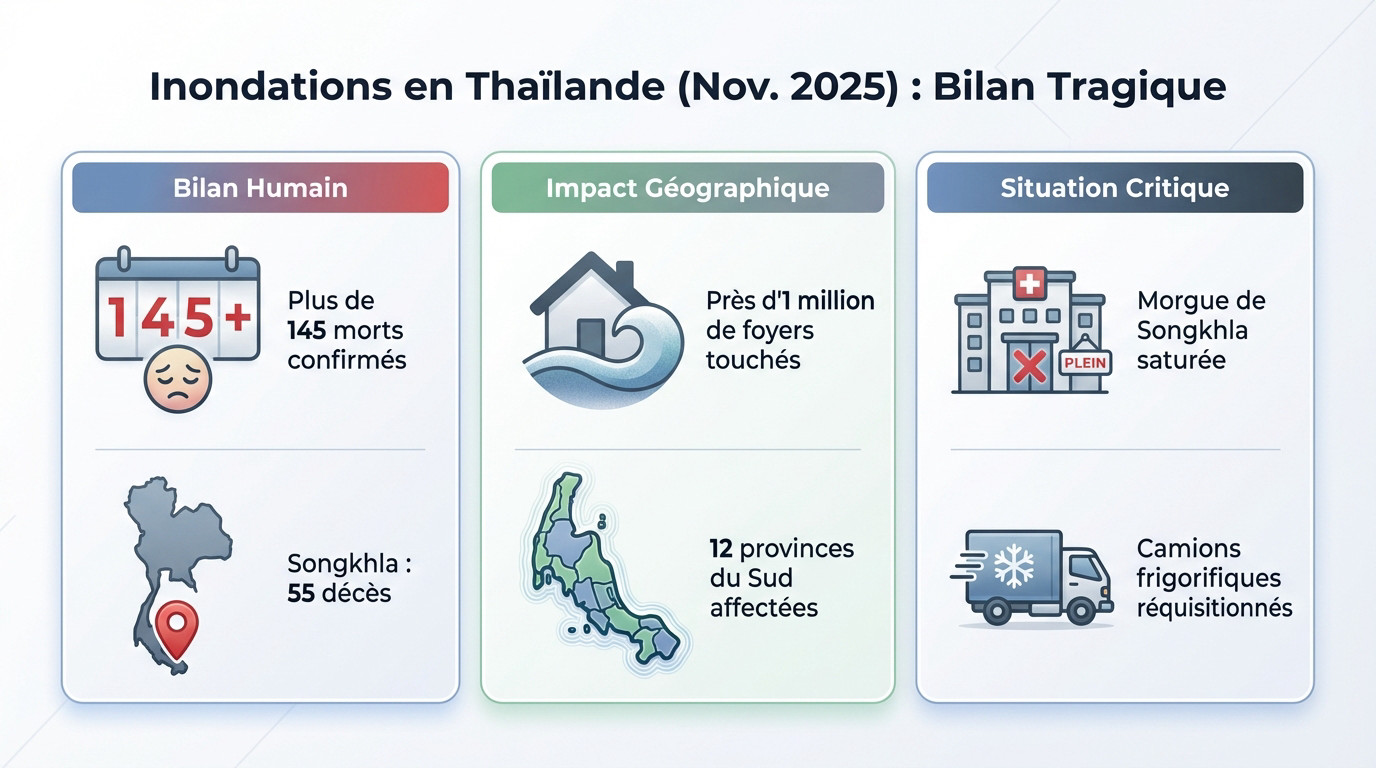 Inondations dévastatrices en Thaïlande novembre 2025