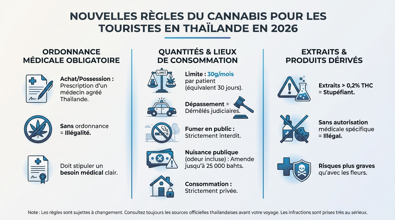 règles strictes du cannabis en Thaïlande pour 2026