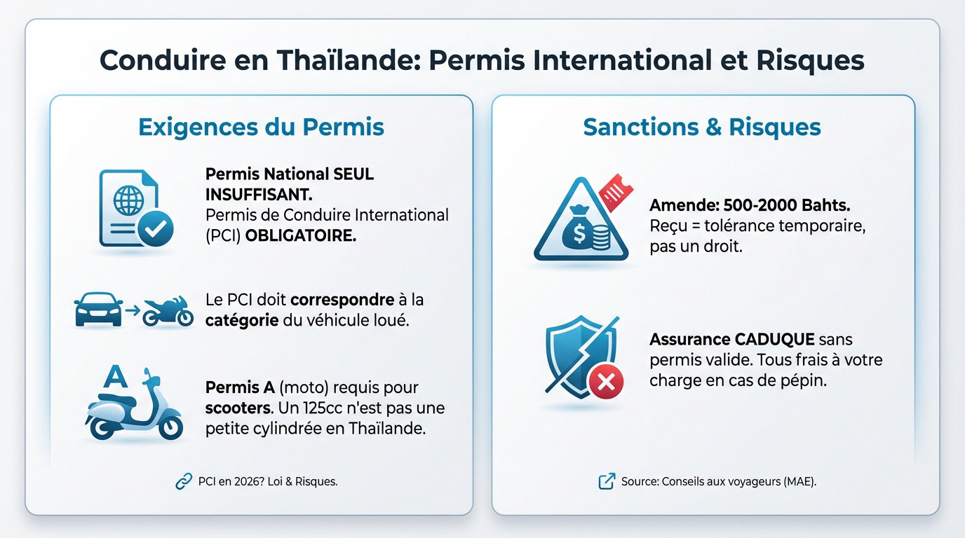 Conduire en Thaïlande : permis international et port du casque obligatoires