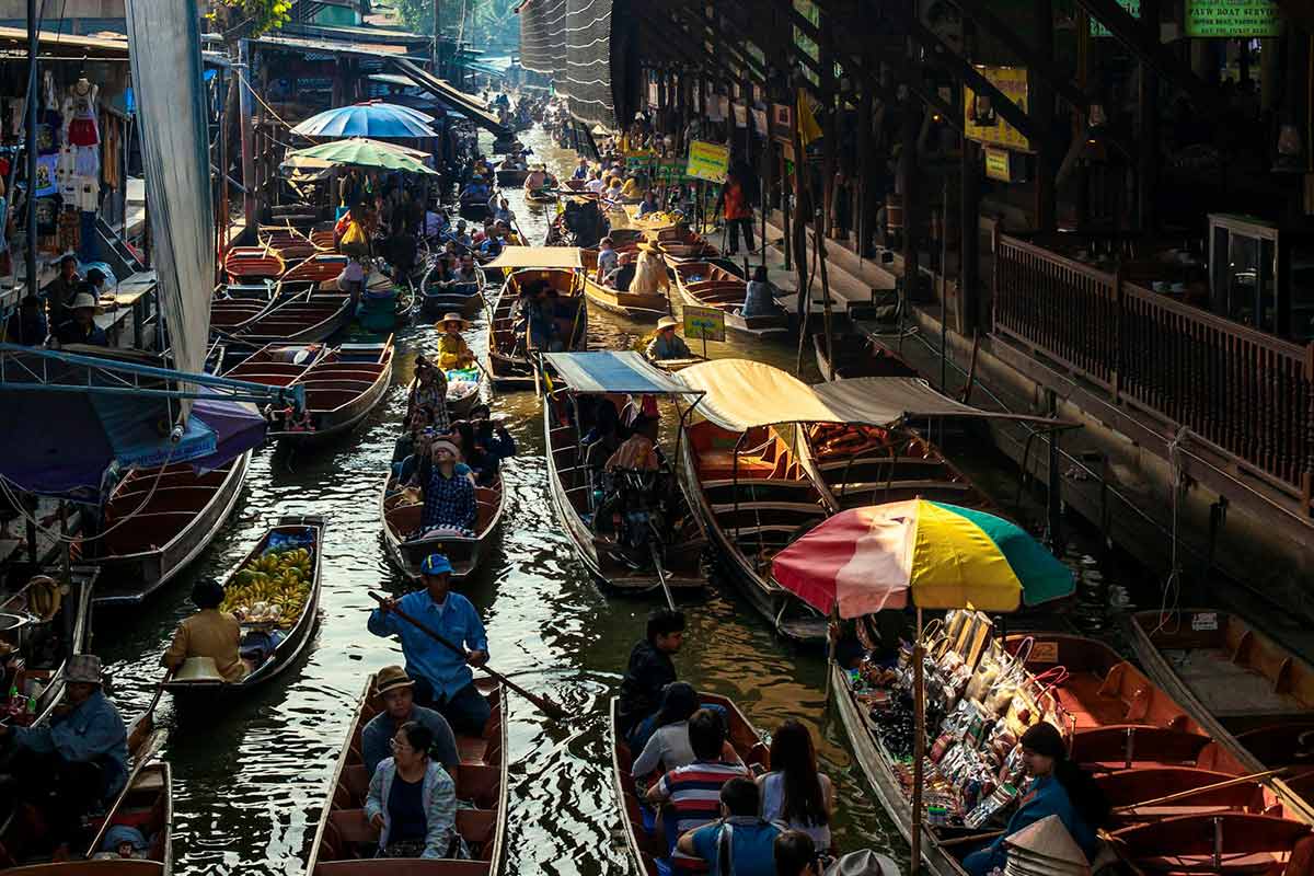 Marché Flottant Damnoen Saduak Thailande