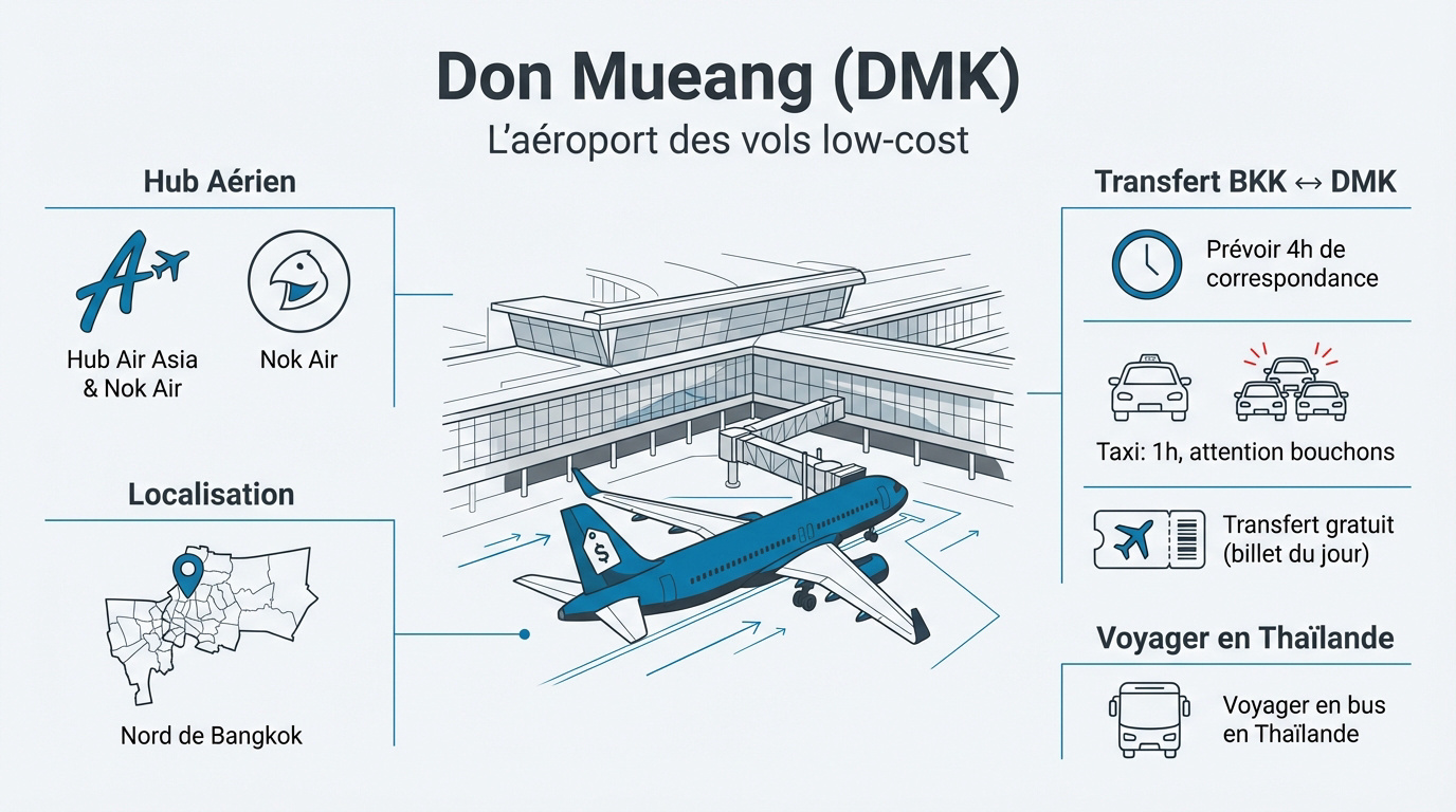 Avions de compagnies low-cost sur le tarmac de l'aéroport Don Mueang à Bangkok
