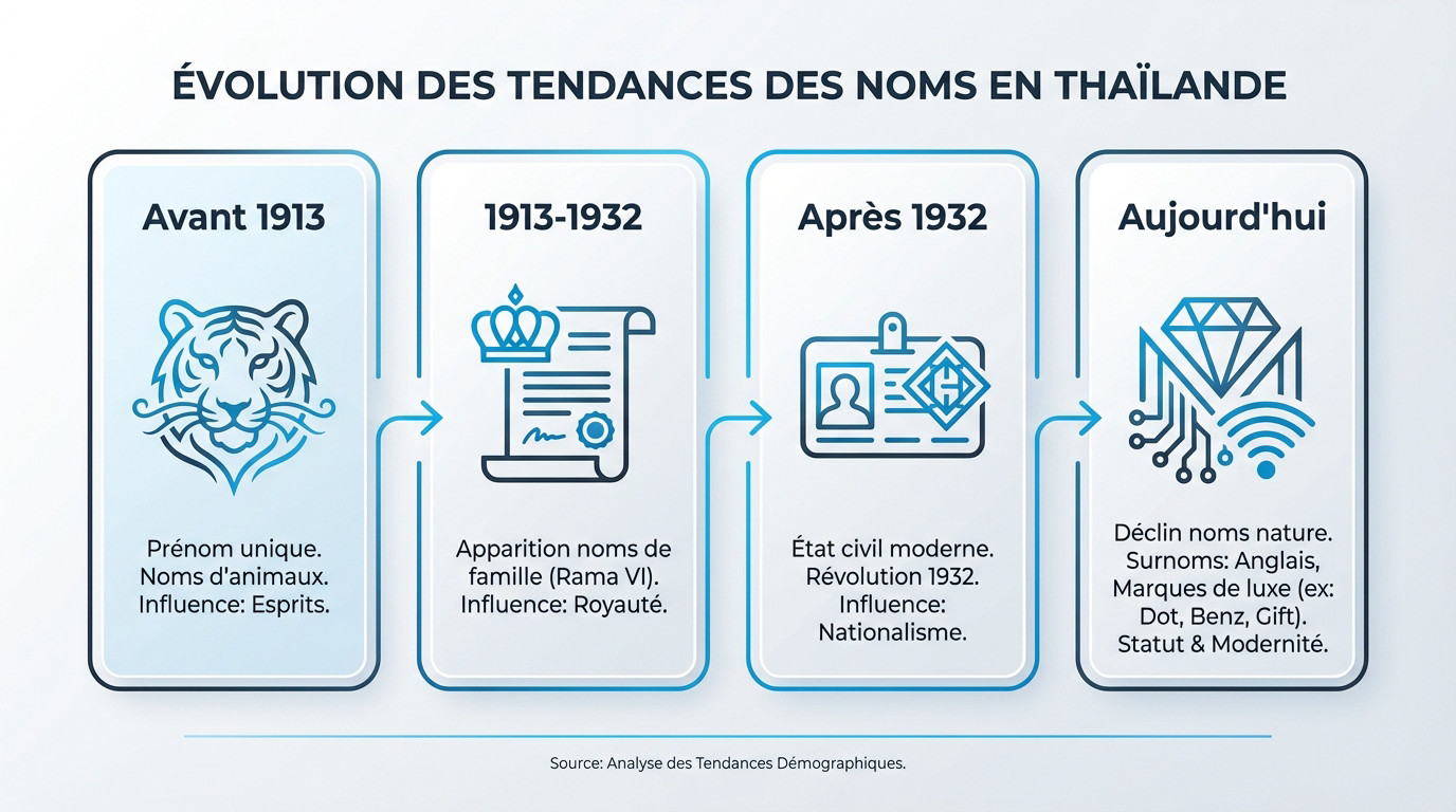 Évolution historique des surnoms thaïlandais : de la tradition aux marques modernes