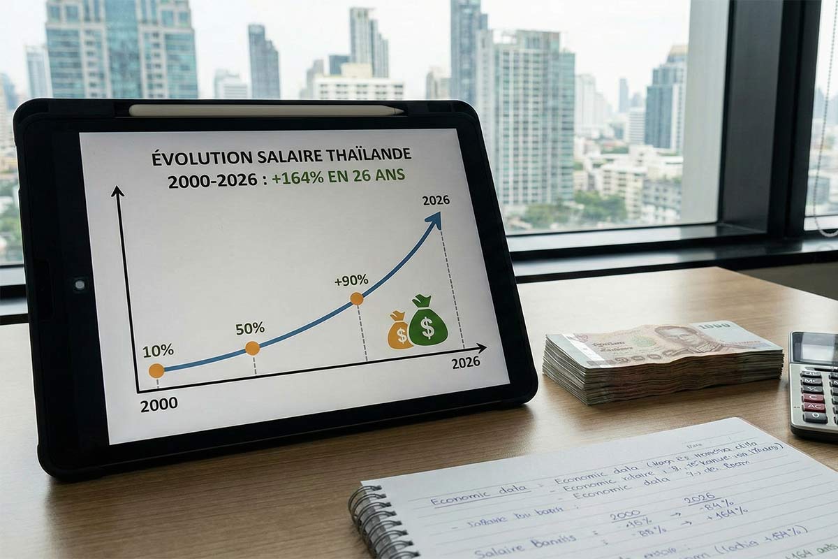 évolution salaire Thailande