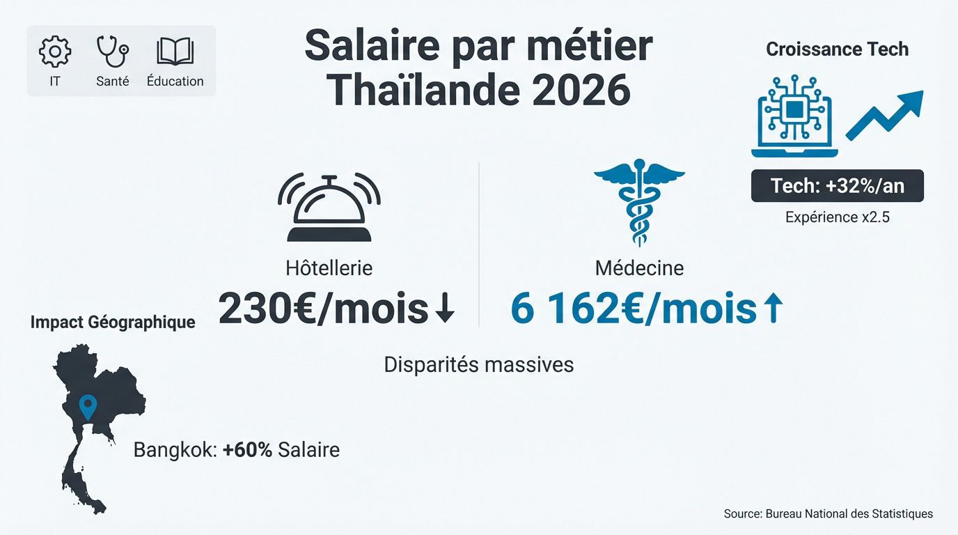 Salaires par métier Thaïlande 2026