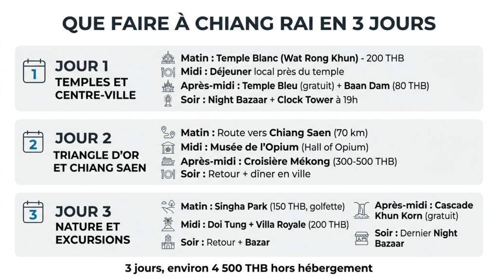 Itinéraire de visite de Chiang Rai en 3 jours avec les incontournables