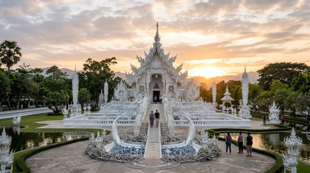 Conseils de visite : meilleur moment, tenue, photos, Temple Blanc Chiang Rai